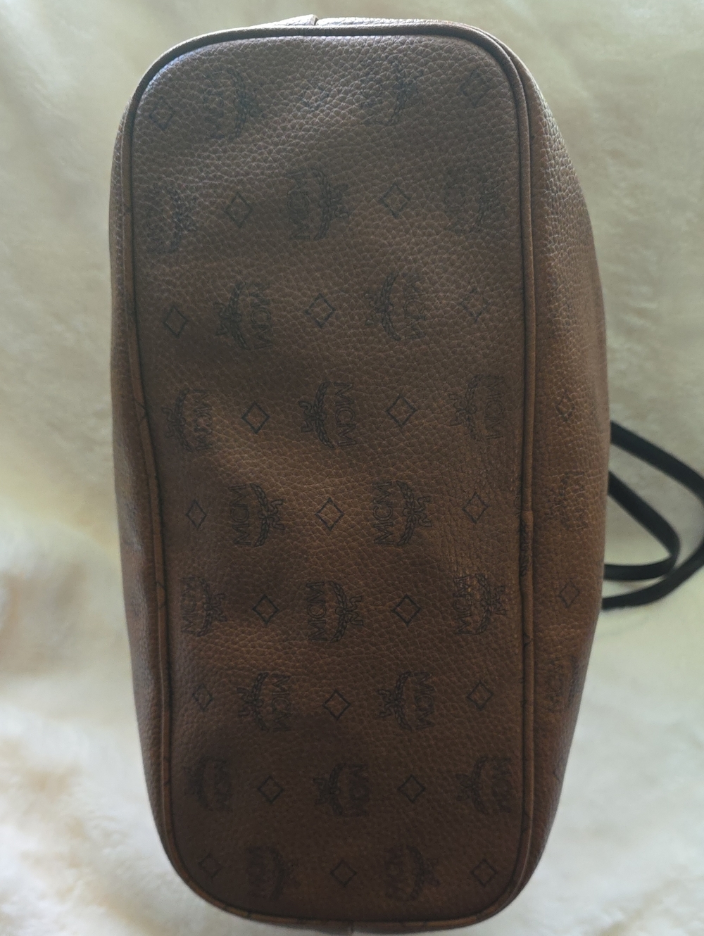 Preloved Medium Sized Brown Leather MCM Tote Bag with Dark BROWN Trim - Picture 3 of 5